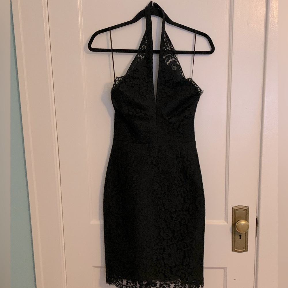 NWT Keepsake The Label Lulus High Roads Black Lace Halter Dress, Womens Size XS - Picture 6 of 14